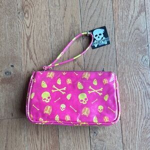 Sourpuss Pink Skull Wristlet